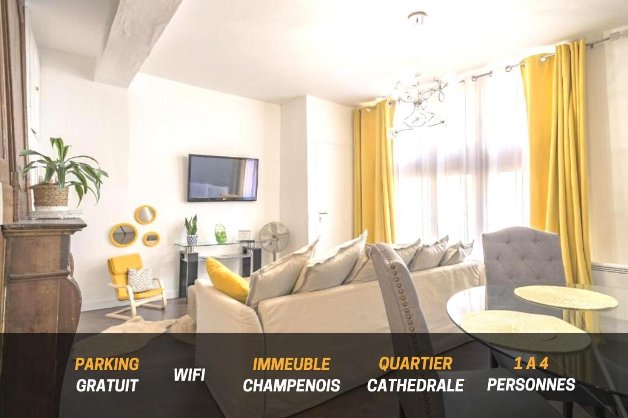Quartier Cathedrale Centre, Wifi Et Parking - Zen Appart Troyes Buitenkant foto